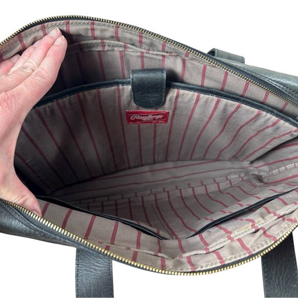 Rawlings Leather Ace Messenger Bag | Distresseed Black Leather | Good Condition - Picture 5 of 11